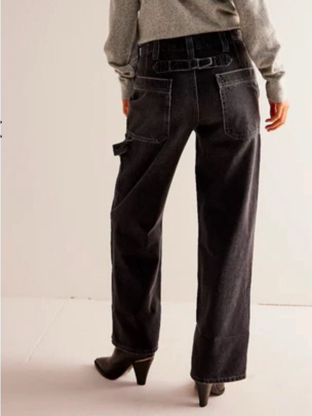 NWT 🖤 Free People; We The Free Major Leagues Mid-Rise Cuff’d Black Jeans W:26